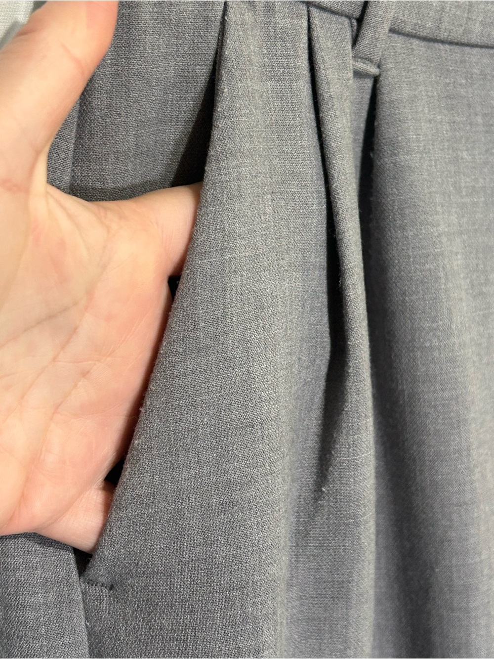 Abercrombie & Fitch Grey High Rise Pleated Wide Leg Trousers XS - Picture 5 of 12